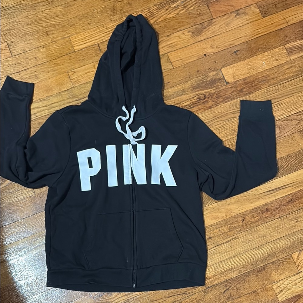 PINK Victoria's Secret Black and White Jacket with Bold Logo